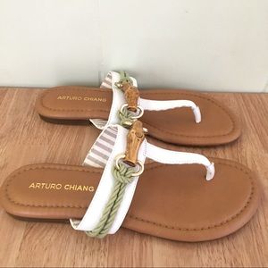 Arturo Chang White Nautical Sandals size US 8